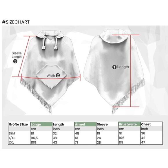 Virblatt Wool Hooded Poncho Brown Black Lining Pullover Drawstring Nepal L/XL - Picture 9 of 12